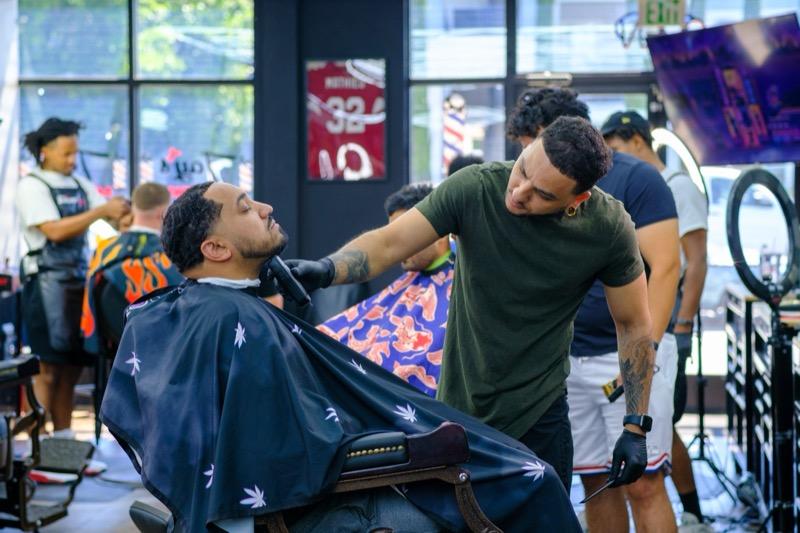 Beard trim and line-up at Tay's Barbershop