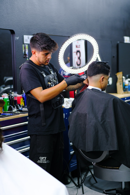 Professional barber station at Tay's Barbershop Sacramento